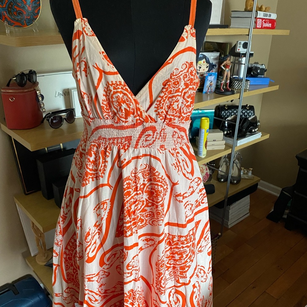 Cream & Orange dress